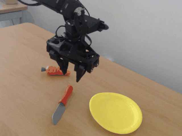 Demonstration for placing object on target